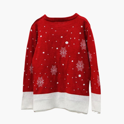 Elarova | Damen Weihnachts Pullover mit Rentier und Schneeflockenmuster