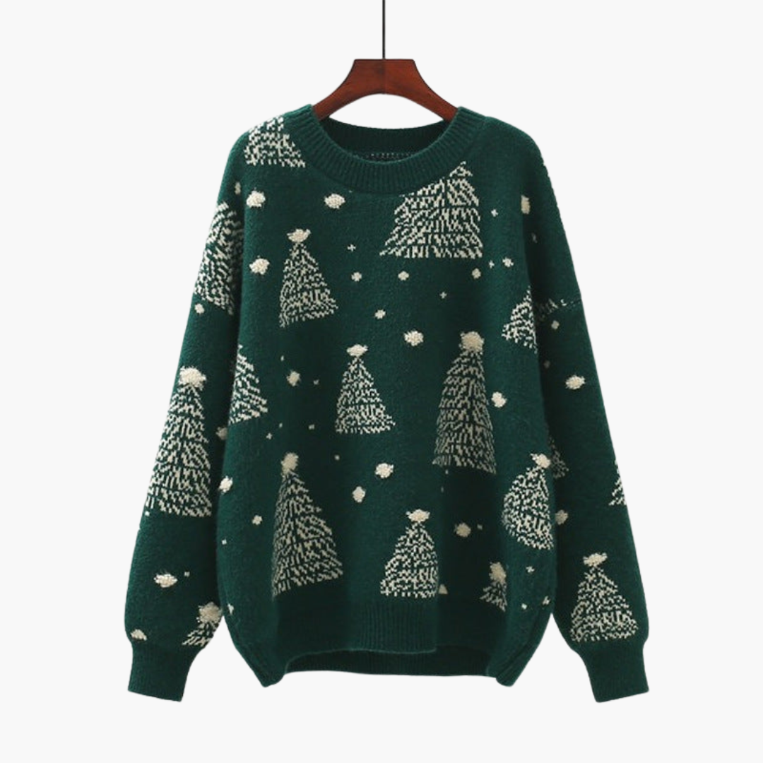 Elarova | Damen Weihnachtspullover mit Rundhals