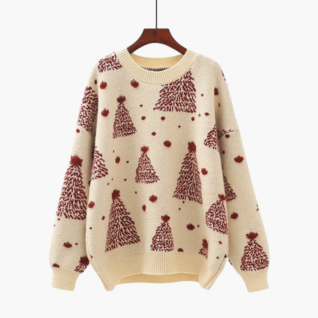 Elarova | Damen Weihnachtspullover mit Rundhals