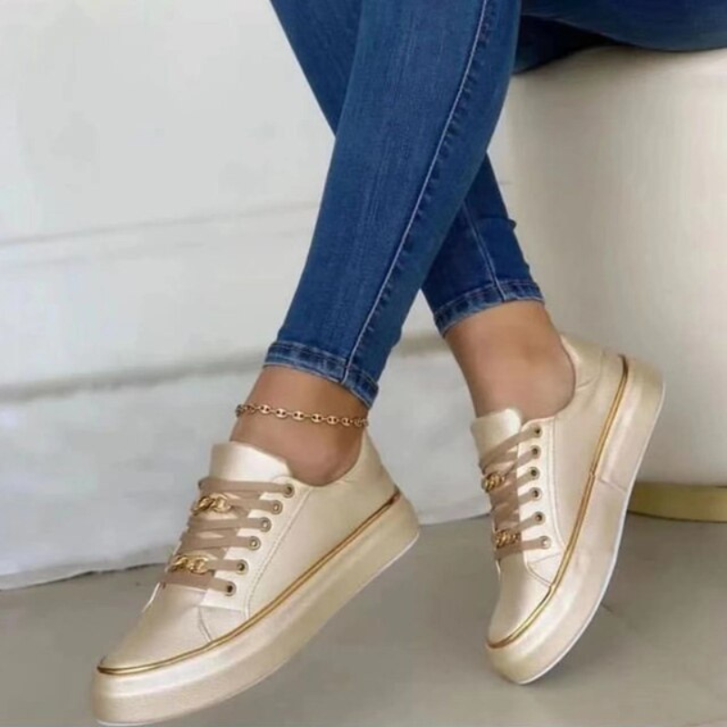 Elarova | Damen Weiße Sneaker Casual Stil