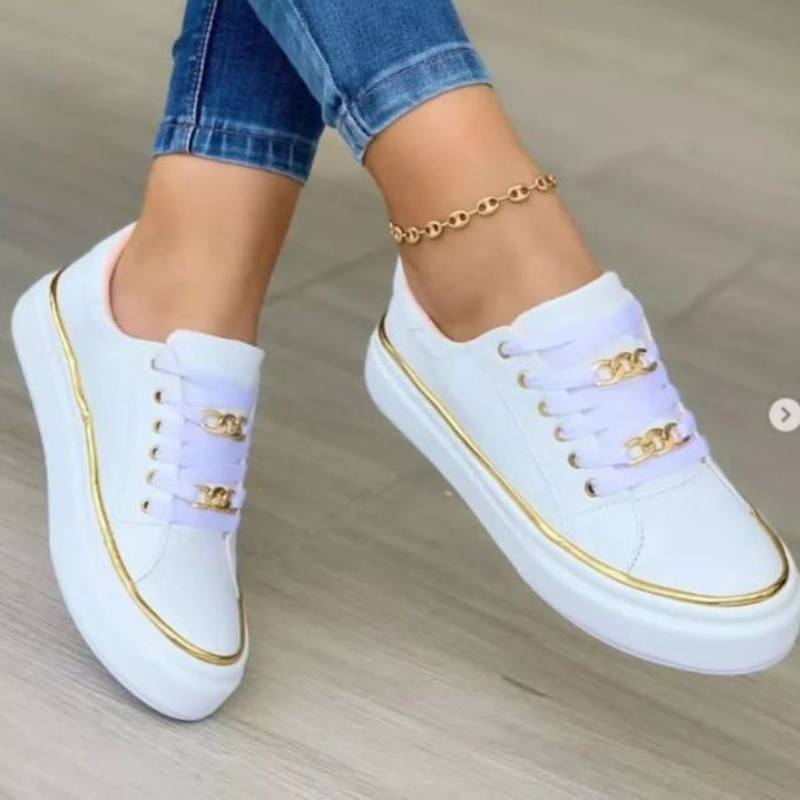 Elarova | Damen Weiße Sneaker Casual Stil