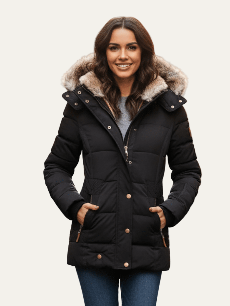 Elarova | Damen-Winterparka mit Taillengürtel