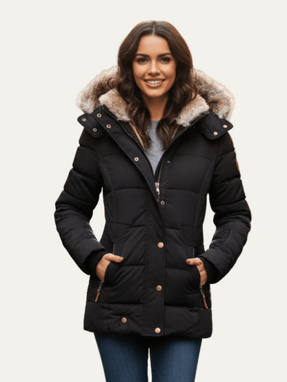 Elarova | Damen-Winterparka mit Taillengürtel