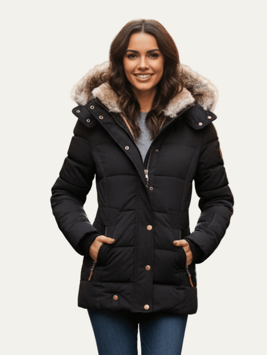 Elarova | Damen-Winterparka mit Taillengürtel
