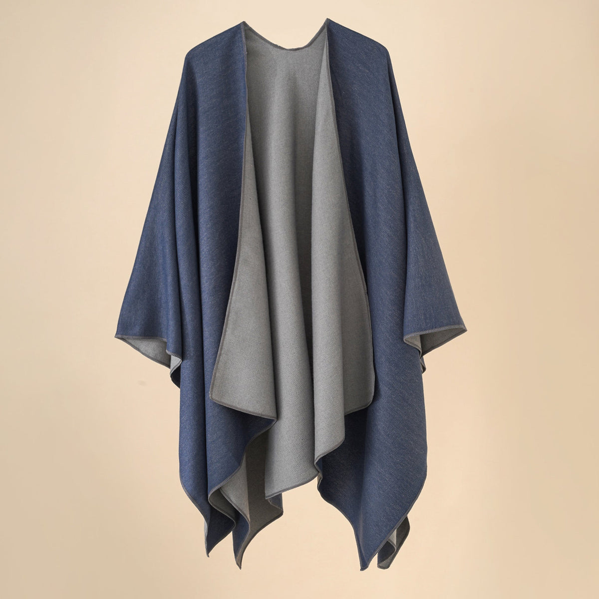 Elarova | Damen WohlfühlPoncho aus weichem Wollmix mit elegantem Schnitt