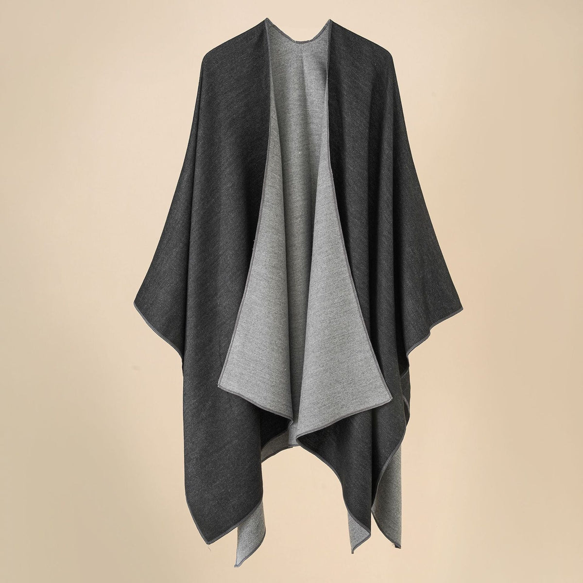 Elarova | Damen WohlfühlPoncho aus weichem Wollmix mit elegantem Schnitt