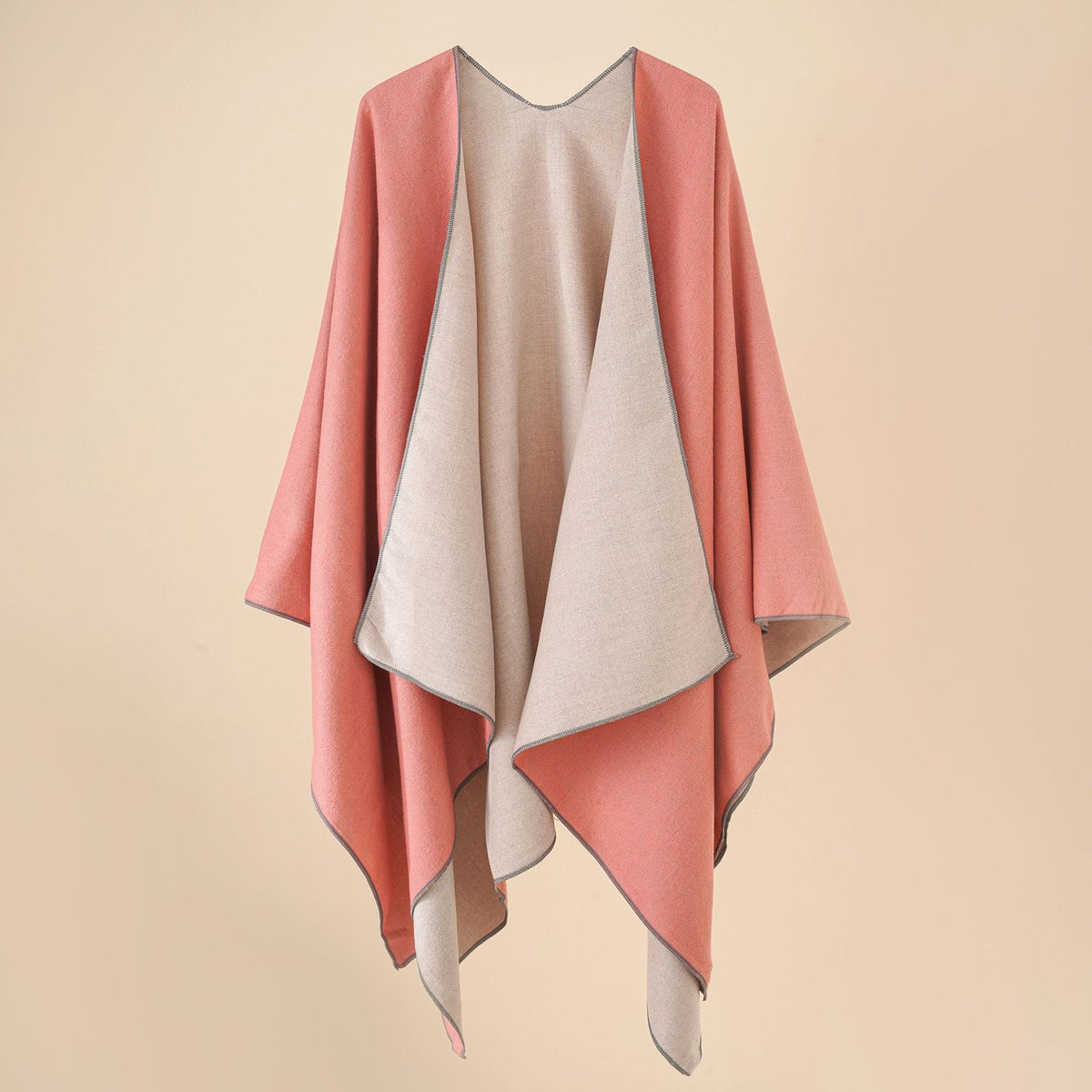 Elarova | Damen WohlfühlPoncho aus weichem Wollmix mit elegantem Schnitt