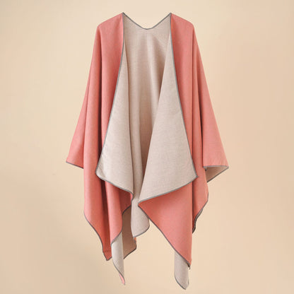 Elarova | Damen WohlfühlPoncho aus weichem Wollmix mit elegantem Schnitt
