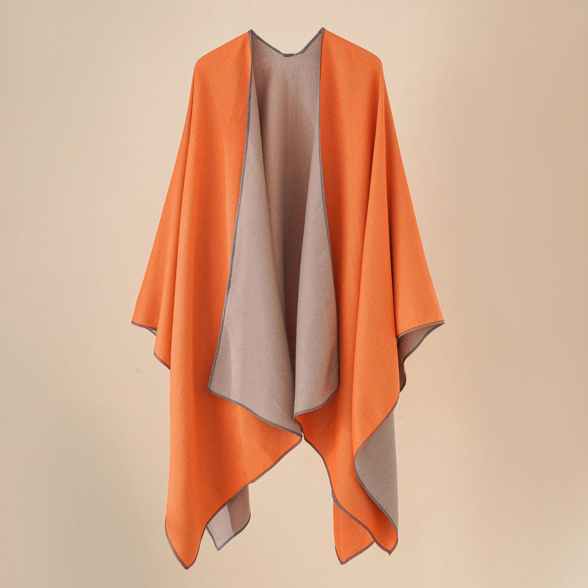 Elarova | Damen WohlfühlPoncho aus weichem Wollmix mit elegantem Schnitt