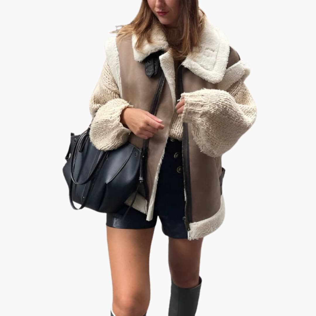 Elarova | Damen ärmellose Weste mit breitem Kragen und Seitentaschen