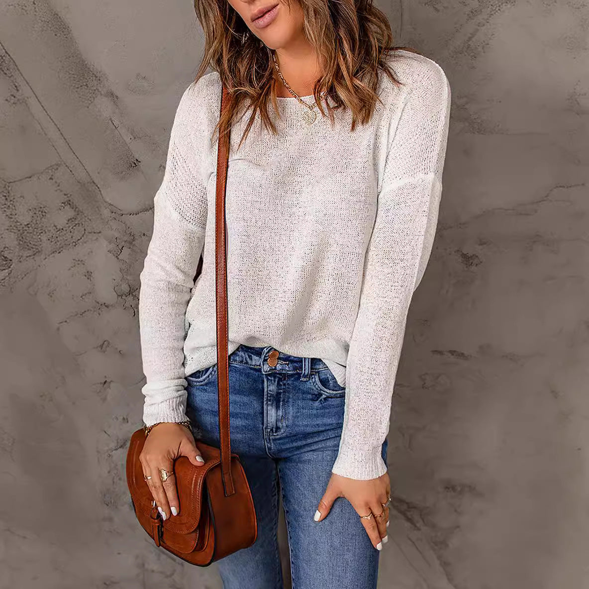 Elarova | Damen bequemer Strickpullover mit weitem Schnitt und lässiger Silhouette