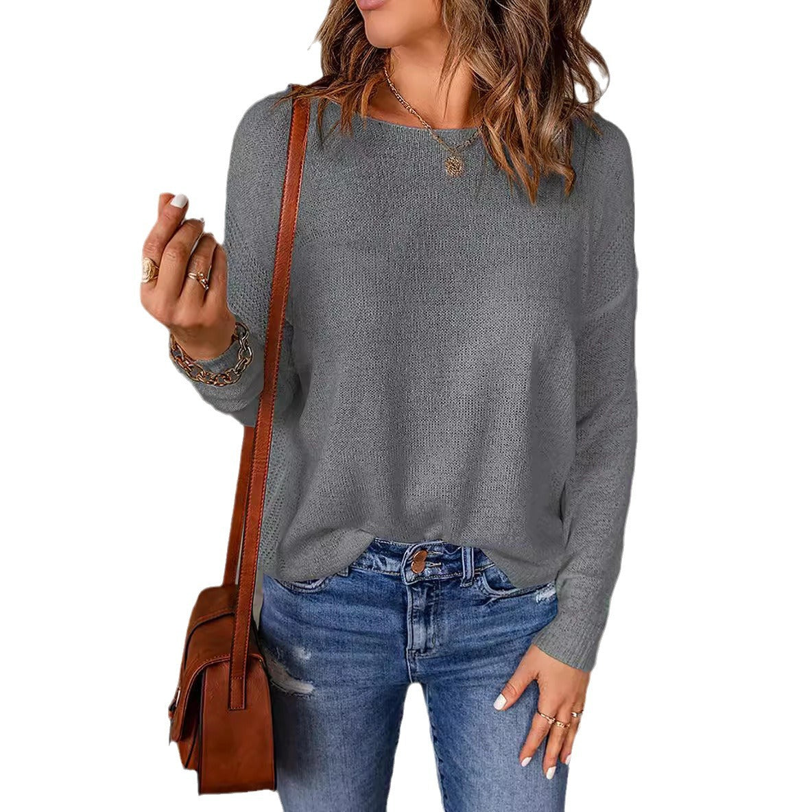Elarova | Damen bequemer Strickpullover mit weitem Schnitt und lässiger Silhouette