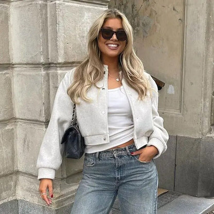 Elarova | Damen cropped Bomberjacke für lässigen Streetstyle