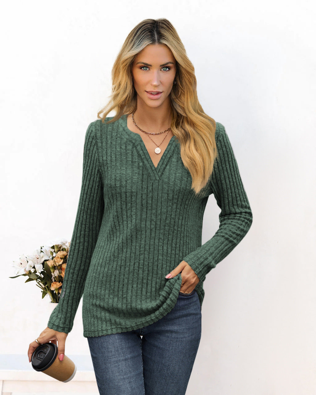 Elarova | Damen gestreifter Pullover im lässigen Schnitt von
