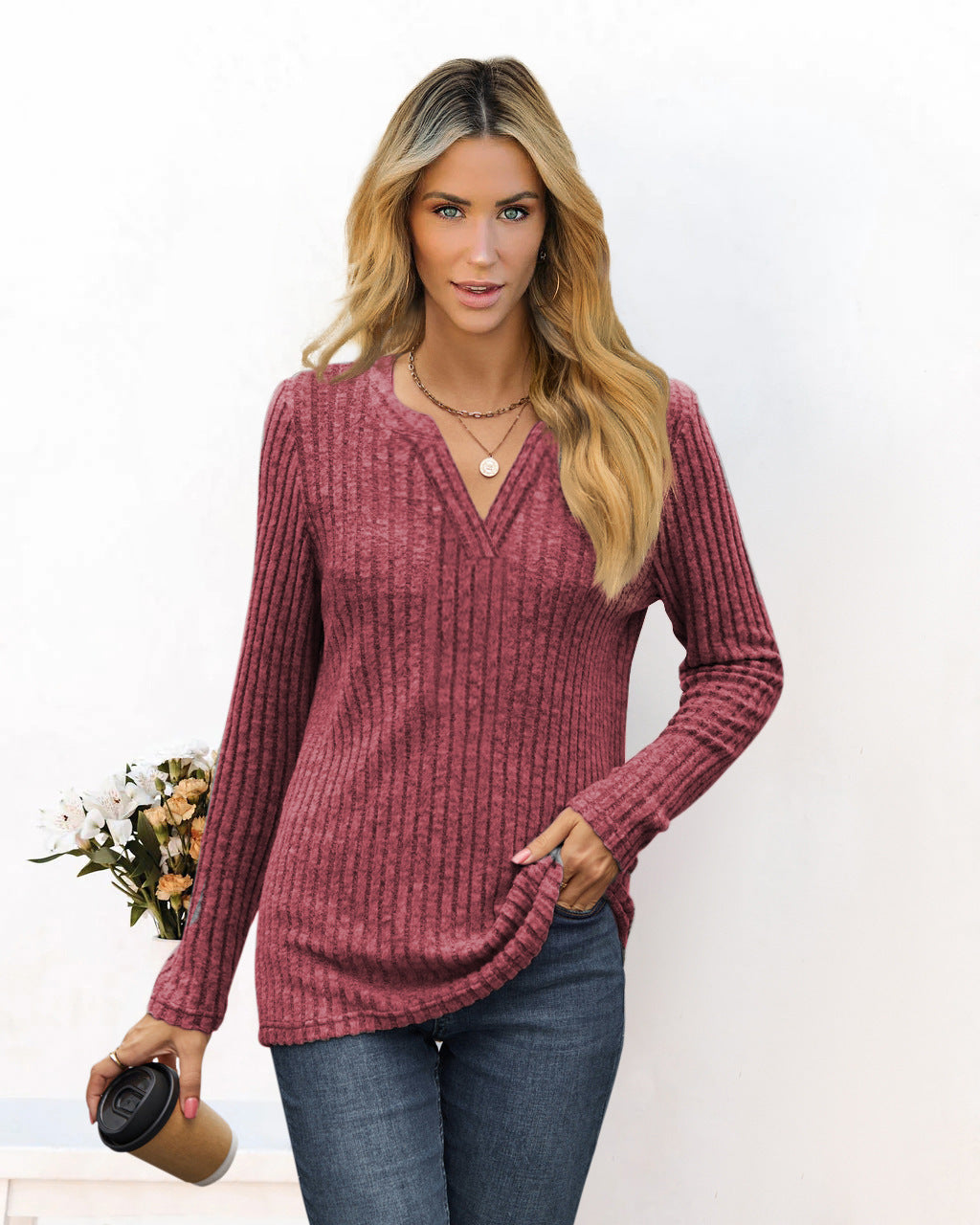 Elarova | Damen gestreifter Pullover im lässigen Schnitt von