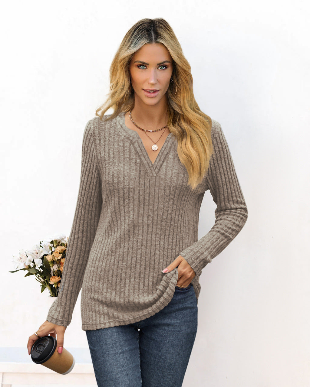 Elarova | Damen gestreifter Pullover im lässigen Schnitt von