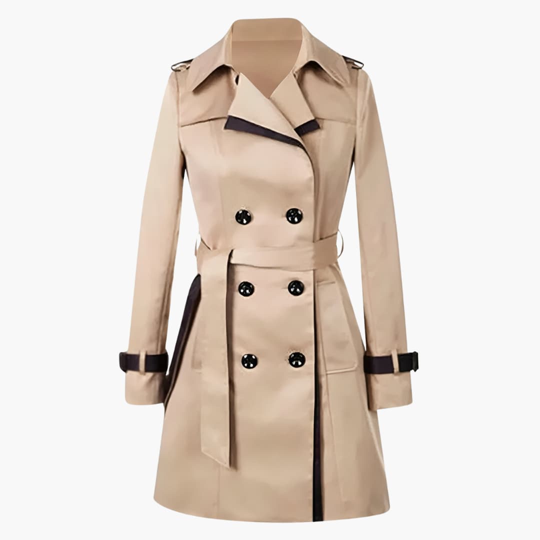 Elarova | Damen klassischer Trenchcoat mit Gürtel