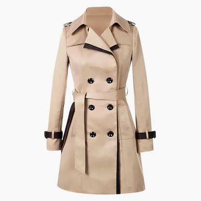 Elarova | Damen klassischer Trenchcoat mit Gürtel