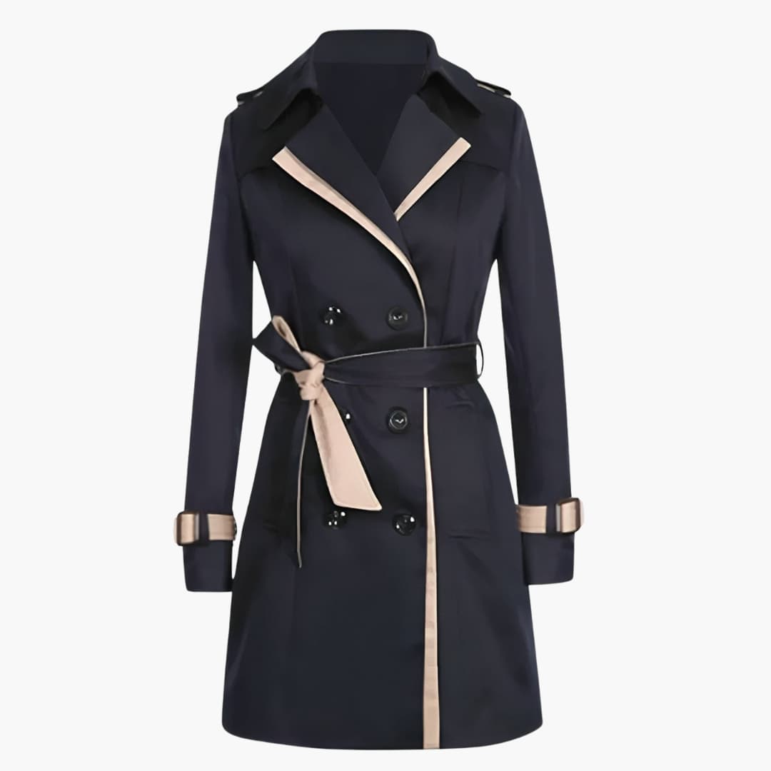 Elarova | Damen klassischer Trenchcoat mit Gürtel