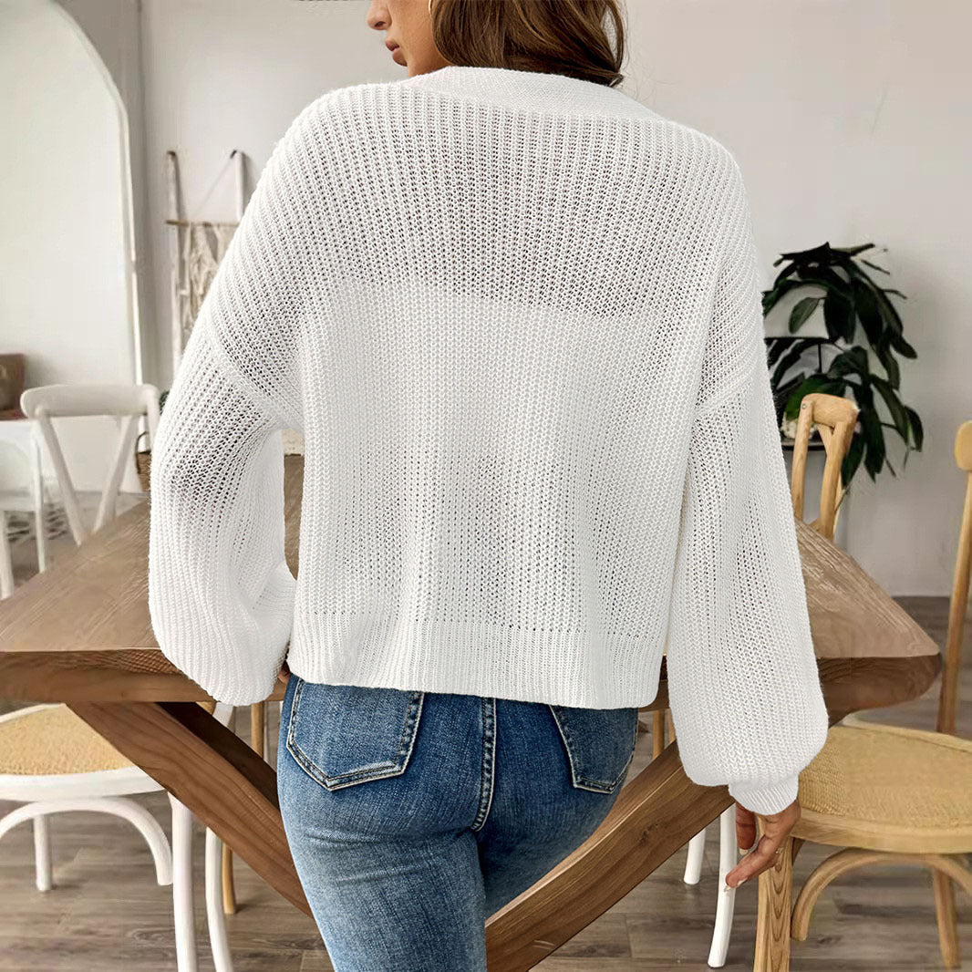 Elarova | Damen lässige Strickjacke mit eleganter Knopfleiste und weitem Schnitt