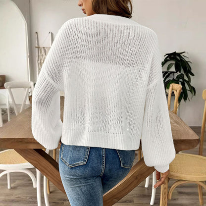 Elarova | Damen lässige Strickjacke mit eleganter Knopfleiste und weitem Schnitt