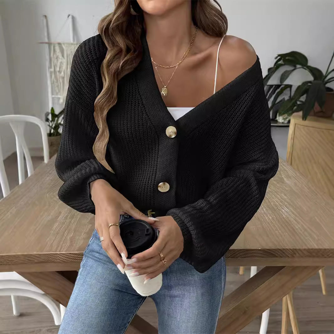 Elarova | Damen lässige Strickjacke mit eleganter Knopfleiste und weitem Schnitt