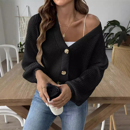 Elarova | Damen lässige Strickjacke mit eleganter Knopfleiste und weitem Schnitt