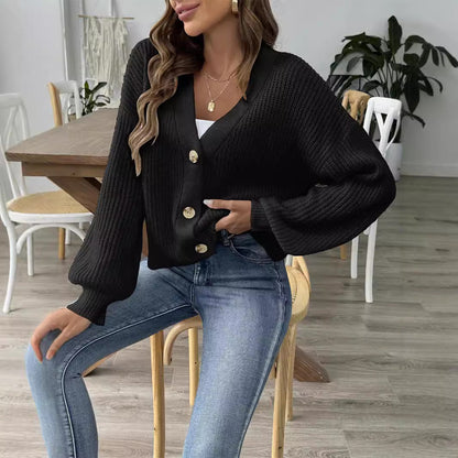 Elarova | Damen lässige Strickjacke mit eleganter Knopfleiste und weitem Schnitt