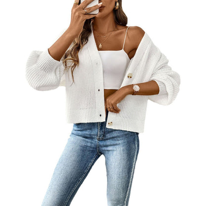 Elarova | Damen lässige Strickjacke mit eleganter Knopfleiste und weitem Schnitt