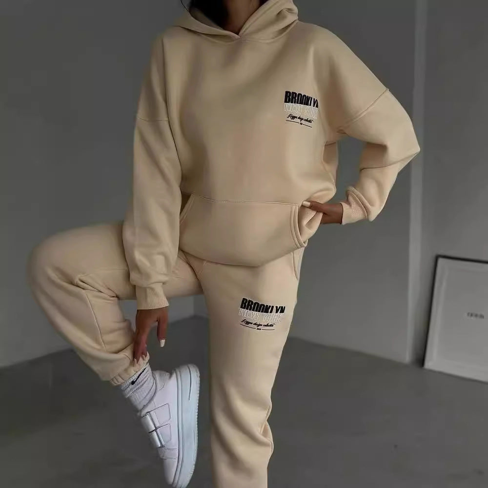 Elarova | Damen lässiger FleeceHoodie und Jogginghose Set mit praktischem Kordelzug und hochwertiger Baumwollmischung