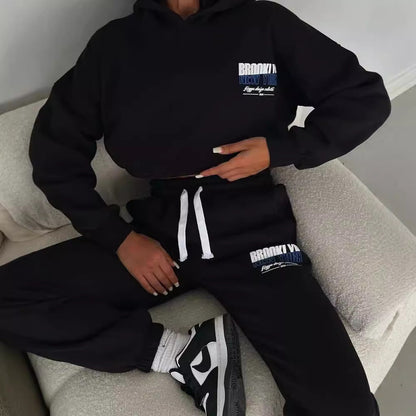 Elarova | Damen lässiger FleeceHoodie und Jogginghose Set mit praktischem Kordelzug und hochwertiger Baumwollmischung