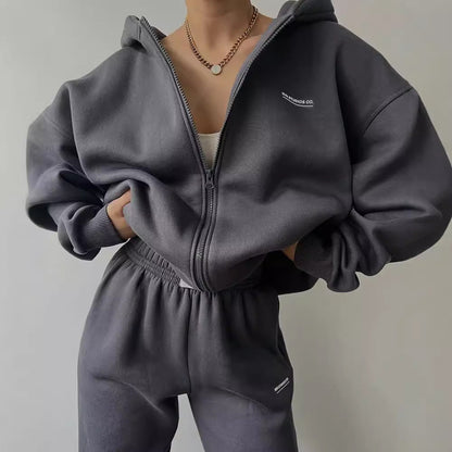 Elarova | Damen lässiger Oversized Hoodie mit durchgehendem Reißverschluss und praktischen Kängurutaschen
