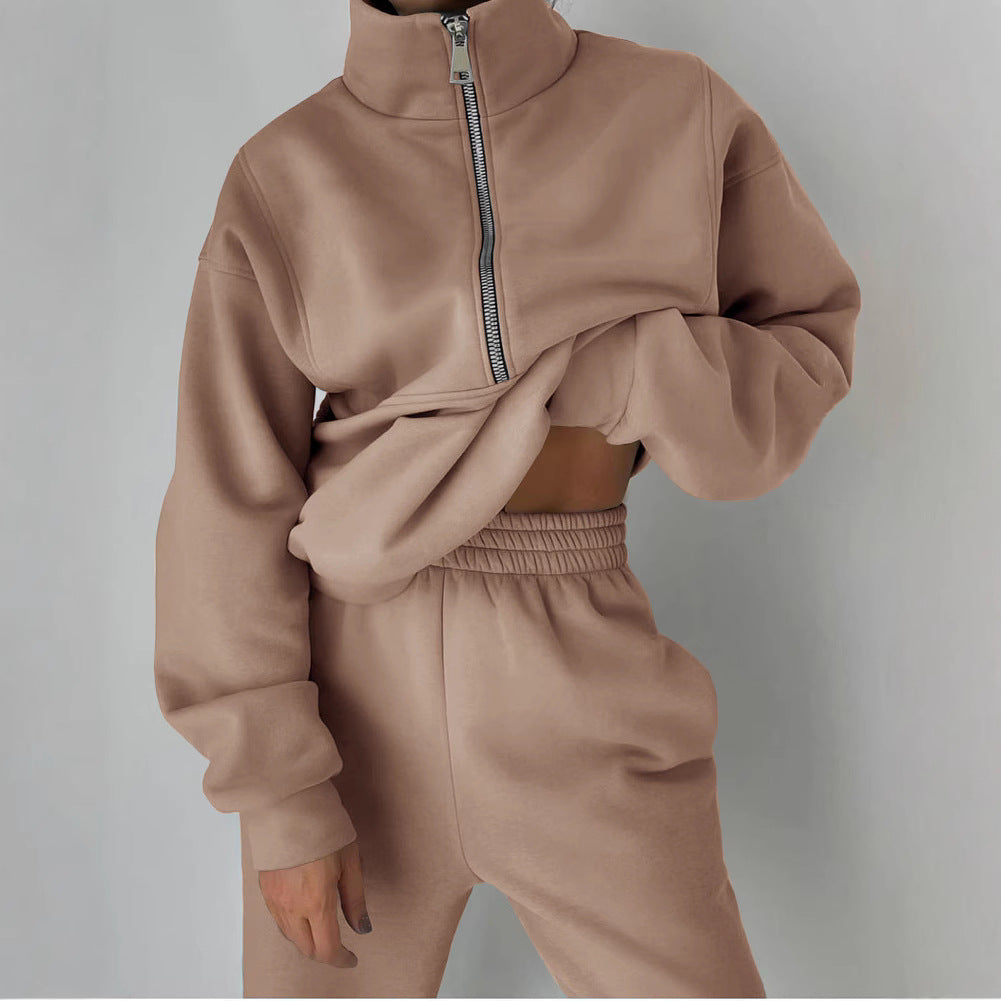 Elarova | Damen lässiger OversizedHoodie und Jogginghose Set mit praktischem Reißverschluss