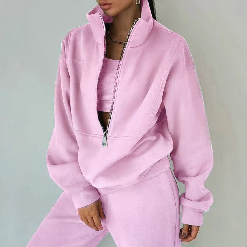 Elarova | Damen lässiger OversizedHoodie und Jogginghose Set mit praktischem Reißverschluss