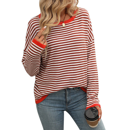 Elarova | Damen lässiger gestreifter Pullover
