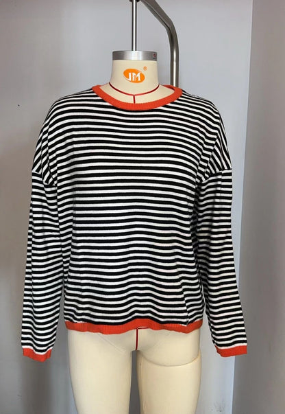 Elarova | Damen lässiger gestreifter Pullover
