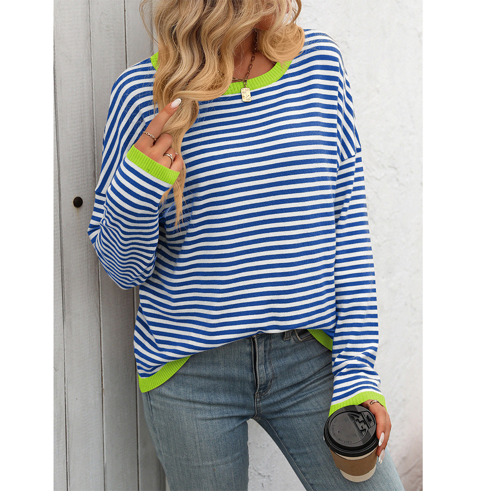 Elarova | Damen lässiger gestreifter Pullover