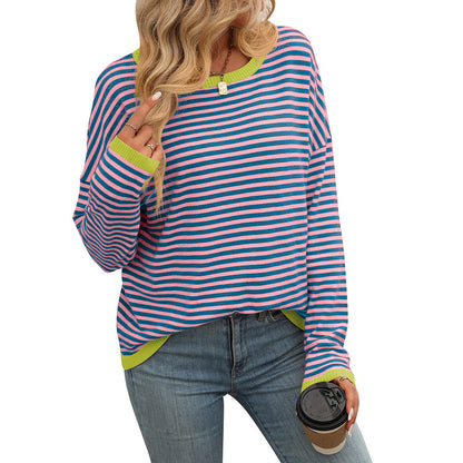 Elarova | Damen lässiger gestreifter Pullover