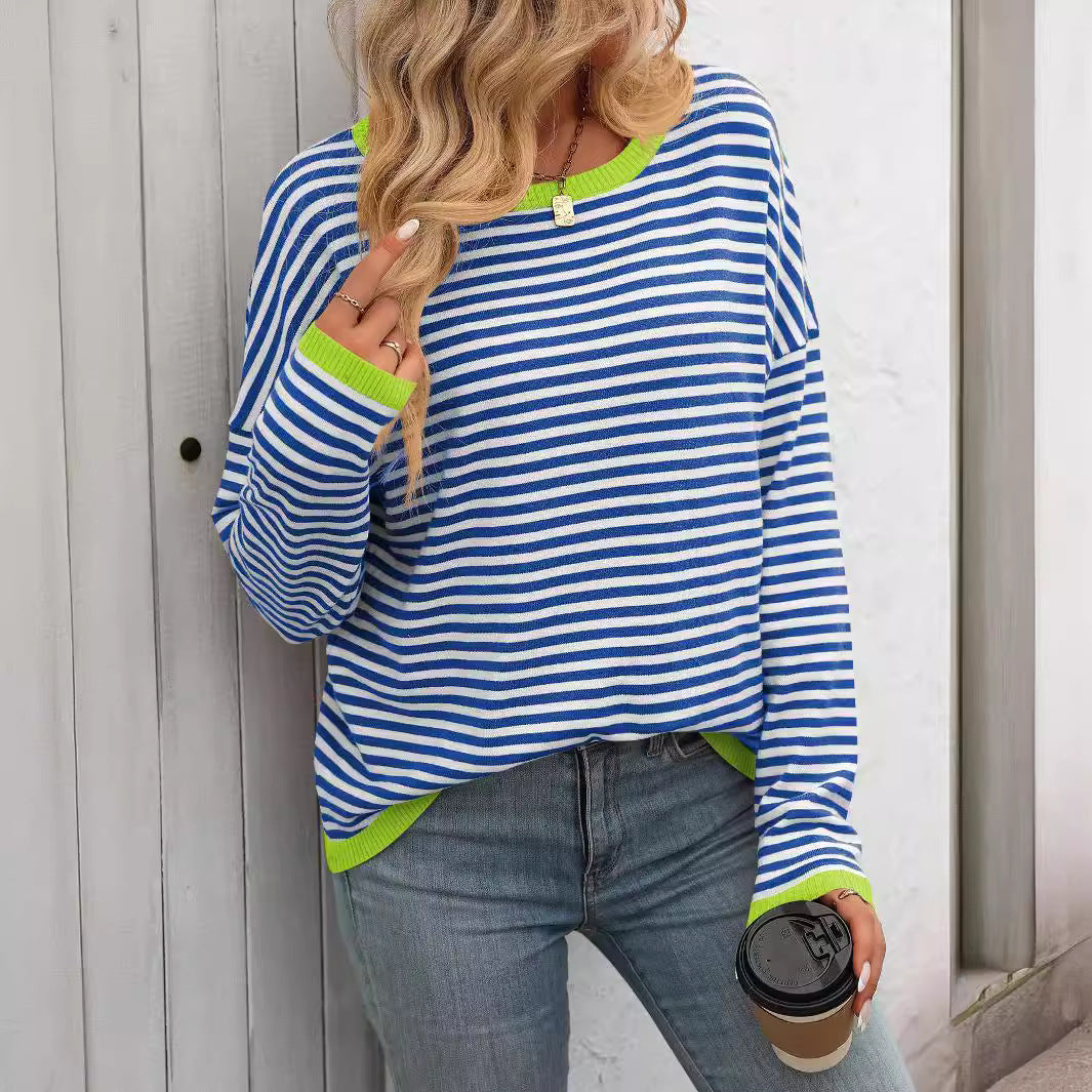 Elarova | Damen lässiger gestreifter Pullover