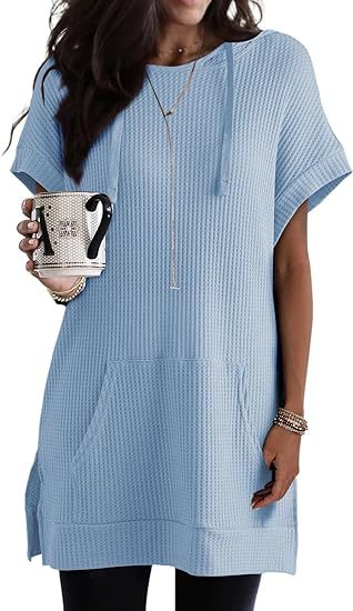 Elarova | Damen lässiges HoodieKleid mit praktischer Kängurutasche und RelaxedFit