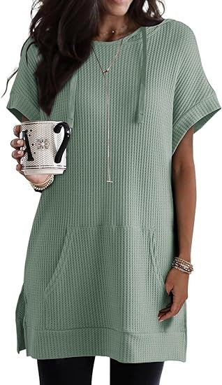 Elarova | Damen lässiges HoodieKleid mit praktischer Kängurutasche und RelaxedFit