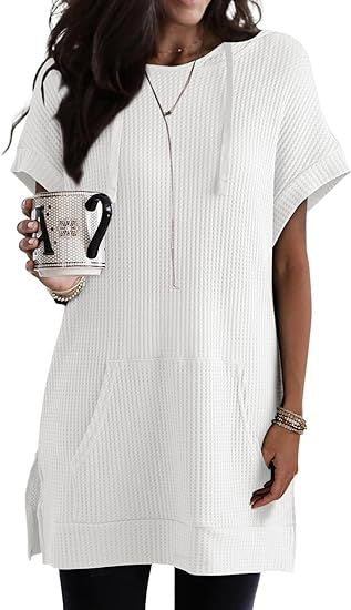 Elarova | Damen lässiges HoodieKleid mit praktischer Kängurutasche und RelaxedFit