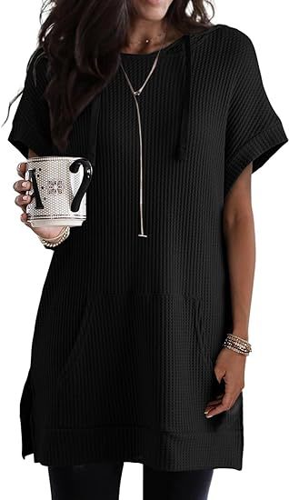 Elarova | Damen lässiges HoodieKleid mit praktischer Kängurutasche und RelaxedFit