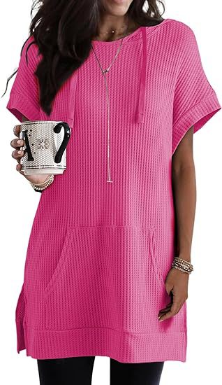 Elarova | Damen lässiges HoodieKleid mit praktischer Kängurutasche und RelaxedFit