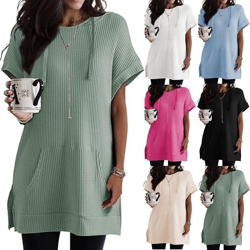 Elarova | Damen lässiges HoodieKleid mit praktischer Kängurutasche und RelaxedFit