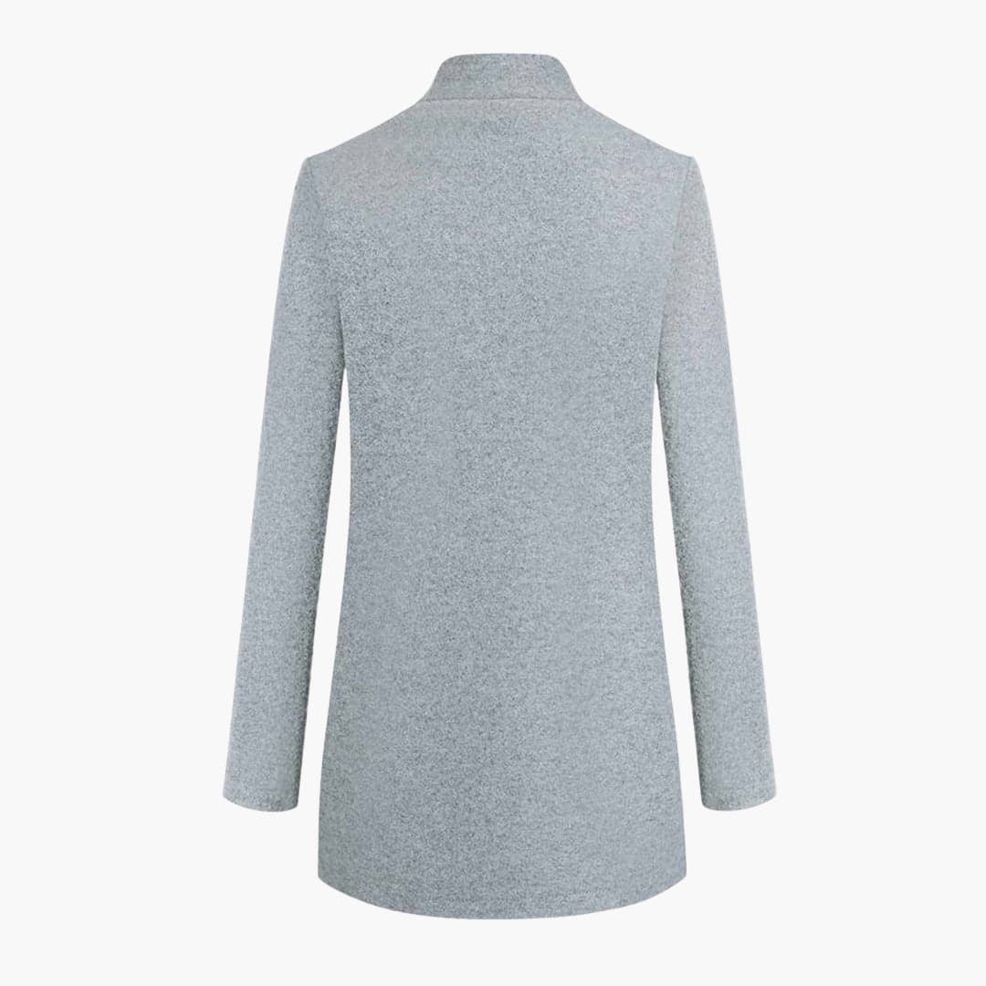 Elarova | Damen mantel mit langen Ärmeln und geradem Saum