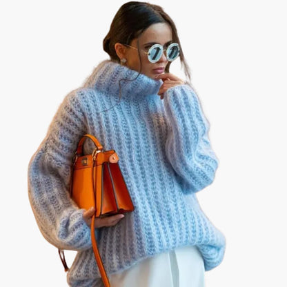 Elarova | Damen pullover mit Rollkragen und langen Ärmeln