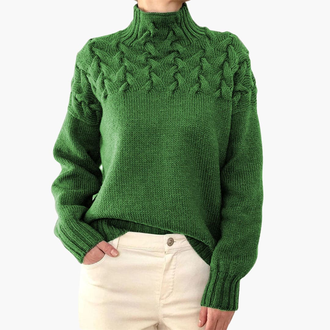 Elarova | Damen pullover mit Rollkragen und langen Ärmeln