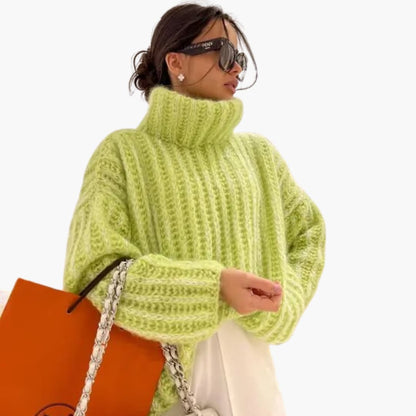 Elarova | Damen pullover mit Rollkragen und langen Ärmeln