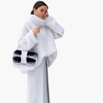 Elarova | Damen pullover mit Rollkragen und langen Ärmeln